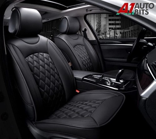 Black leather front car - black, pu