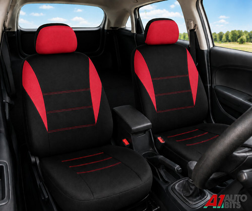 Front red black car seat - front,