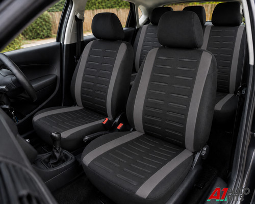 Grey black car seat covers - seat,